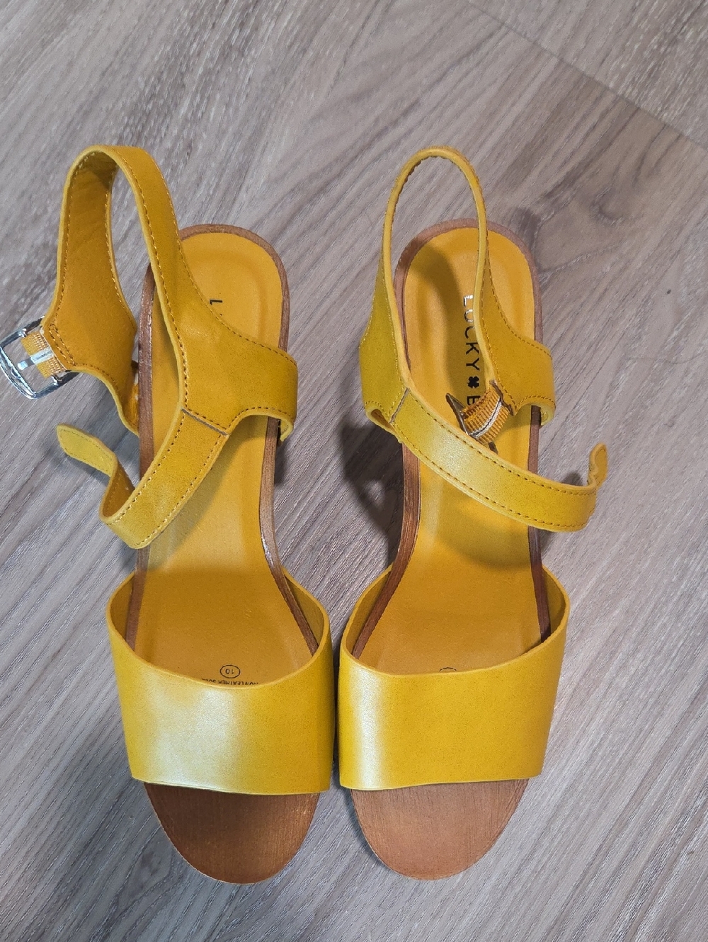 Lucky Brand Mustard Yellow Slingback Sandals